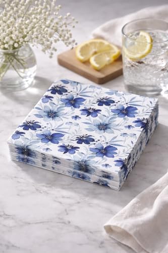 Airlaid 12×12" Floral Blue, view 2
