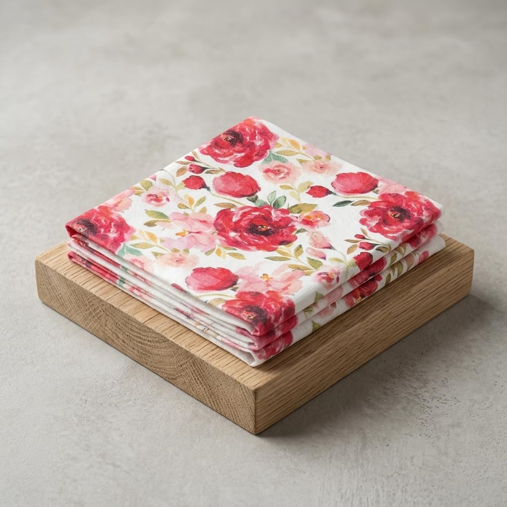Airlaid 12×12" Floral Red Roses, view 3