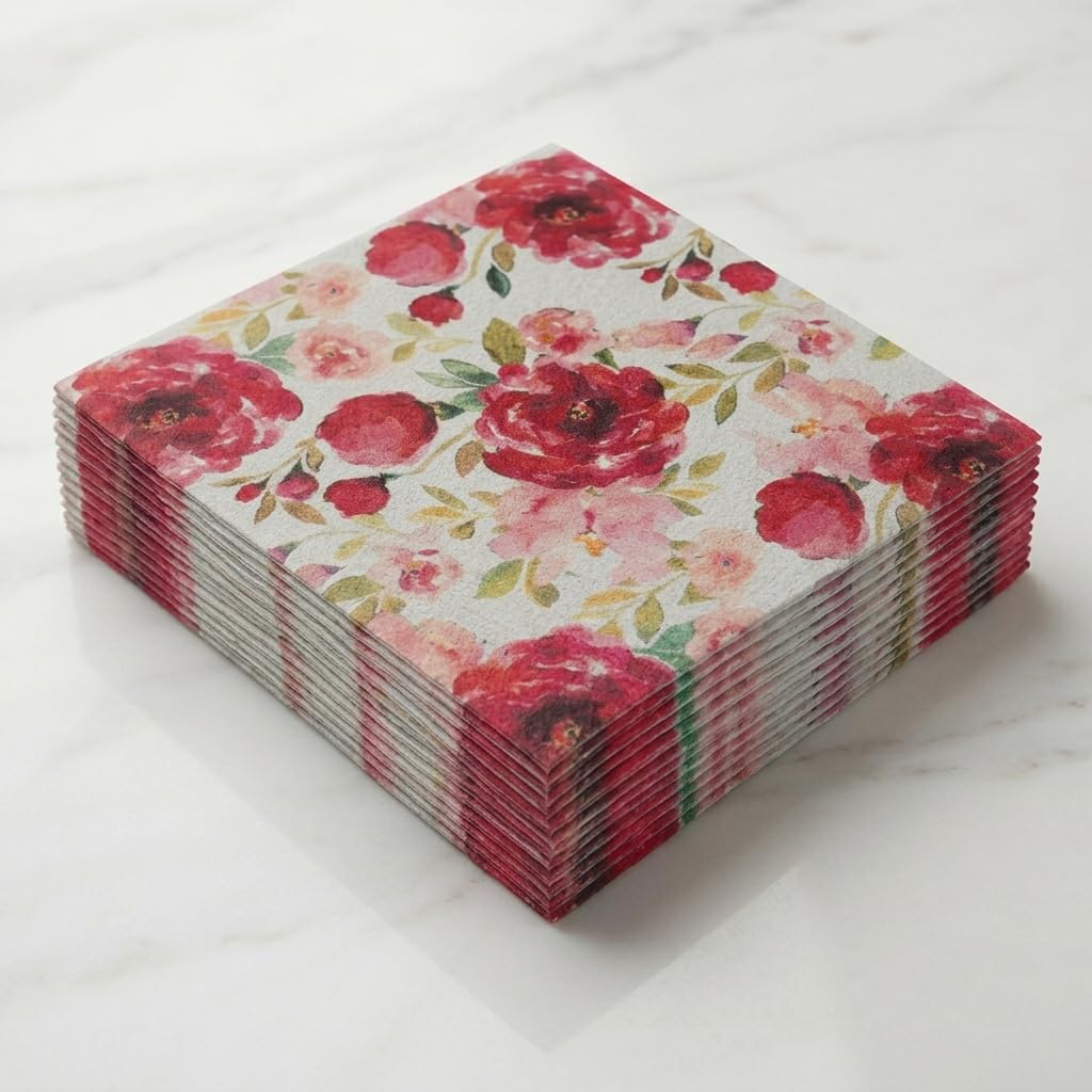 Airlaid 12×12" Floral Red Roses, view 6