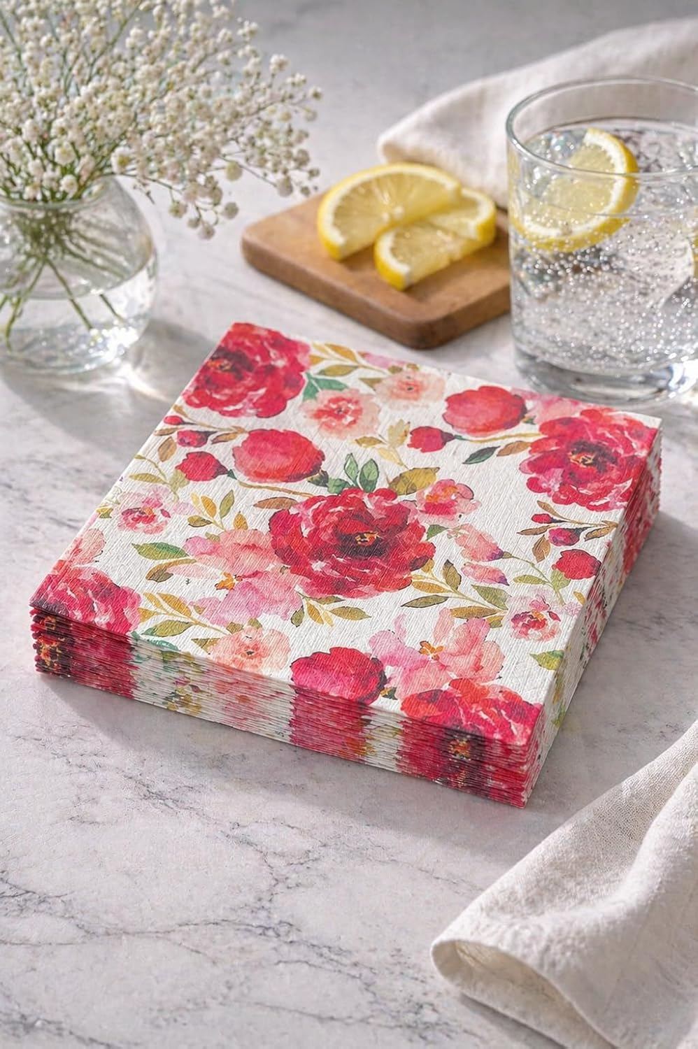 Airlaid 12×12" Floral Red Roses, view 8