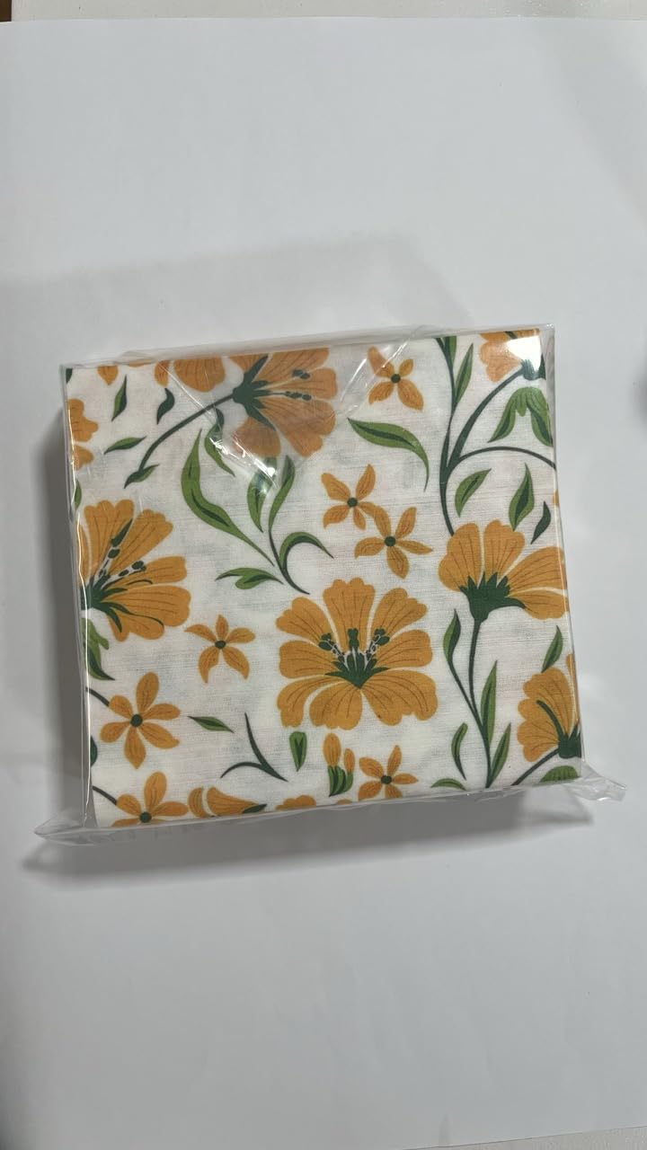 Airlaid 12×12" Yellow Mustard Floral